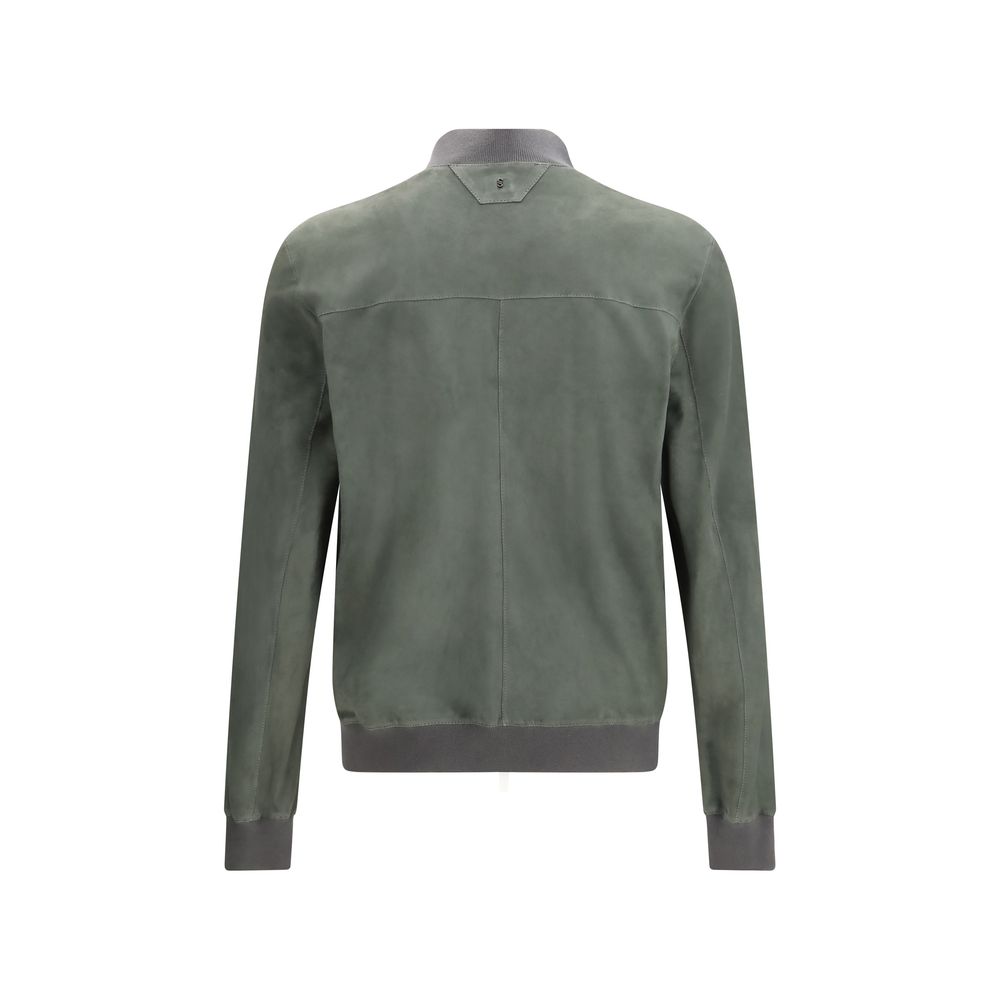 Salvatore Santoro Bicolor Calf Leather Bos Taurus Bomber - immagine 2