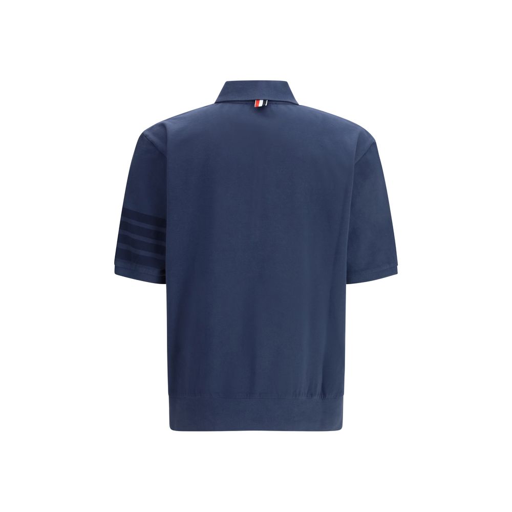 Thom Browne Blue Cotton Polo Shirt - immagine 2