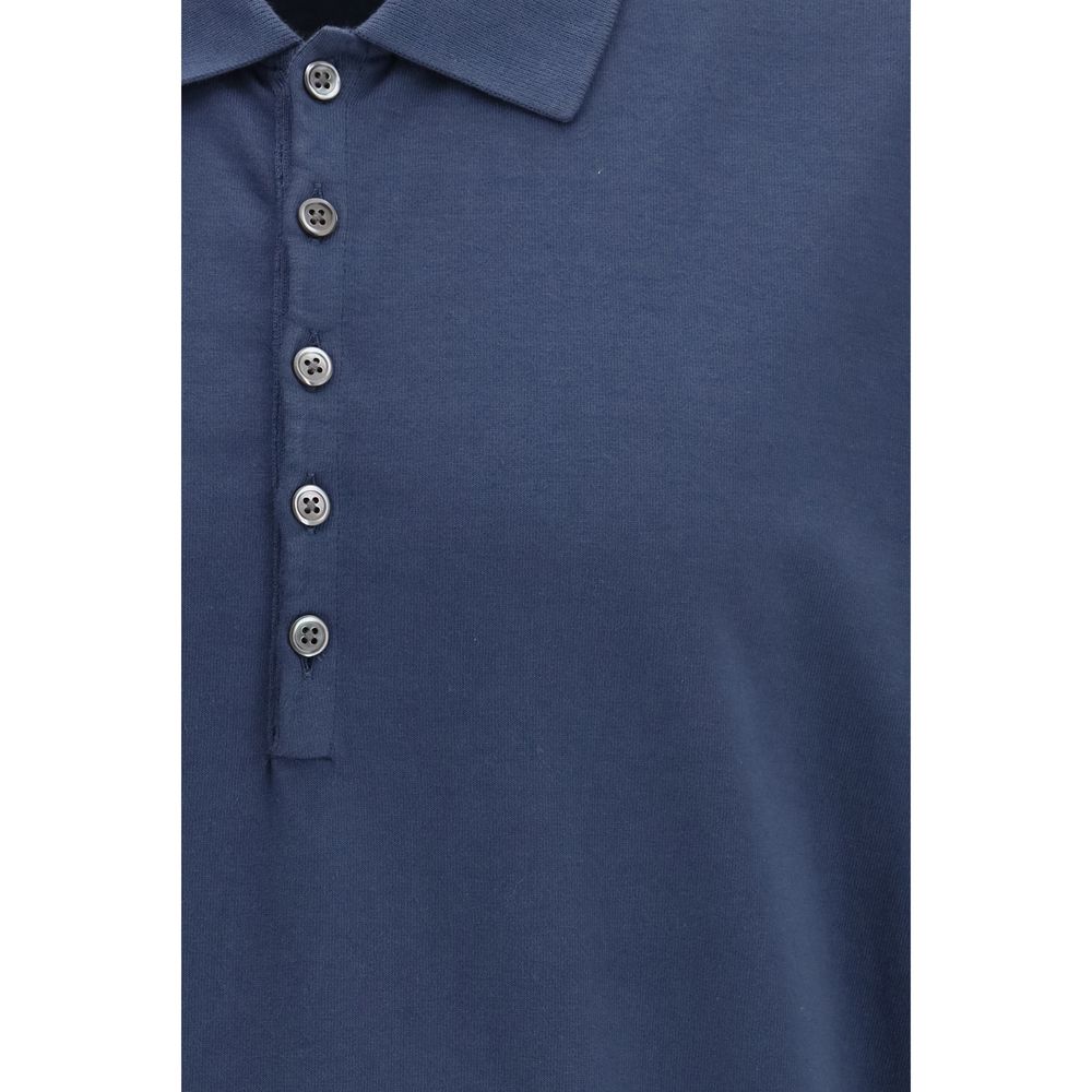 Thom Browne Blue Cotton Polo Shirt - immagine 3