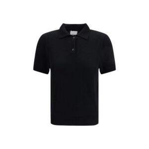 Allude Black Cashmere Polo Shirt