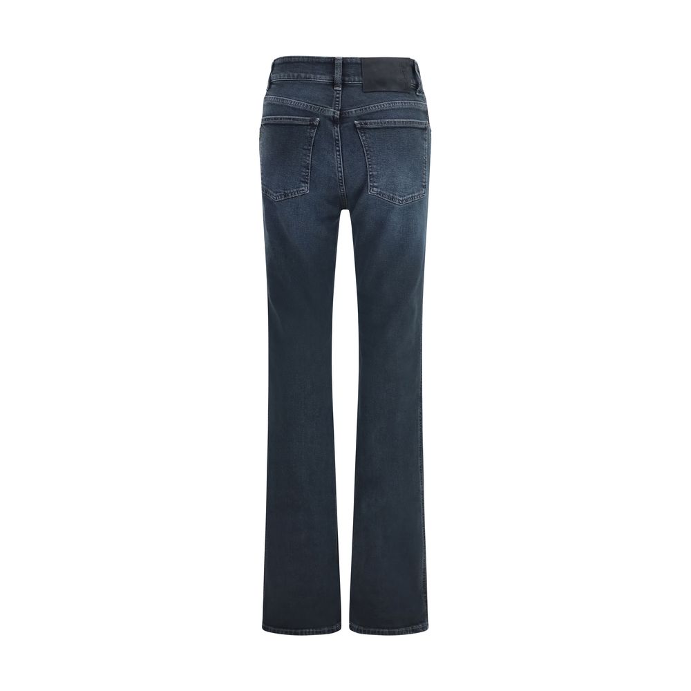 Haikure Blue Cotton Flared Jeans - immagine 2