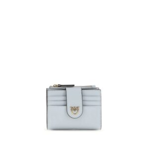 PINKO Blue Calf Leather Bos Taurus Wallet