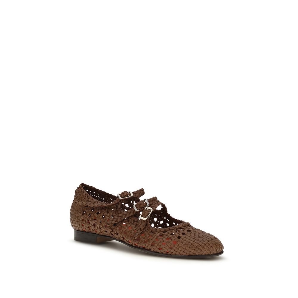 Carel Paris Brown Calf Leather Bos Taurus Ballet Flats - immagine 2