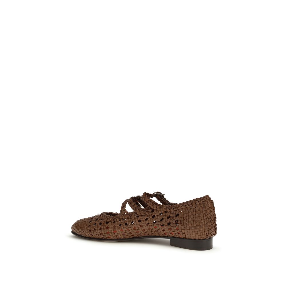 Carel Paris Brown Calf Leather Bos Taurus Ballet Flats - immagine 3