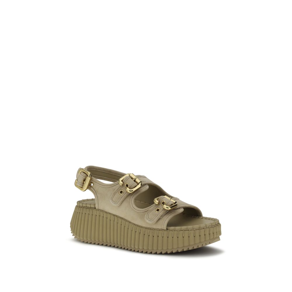 Chloé Beige Calf Leather Bos Taurus Platform Sandals - immagine 2