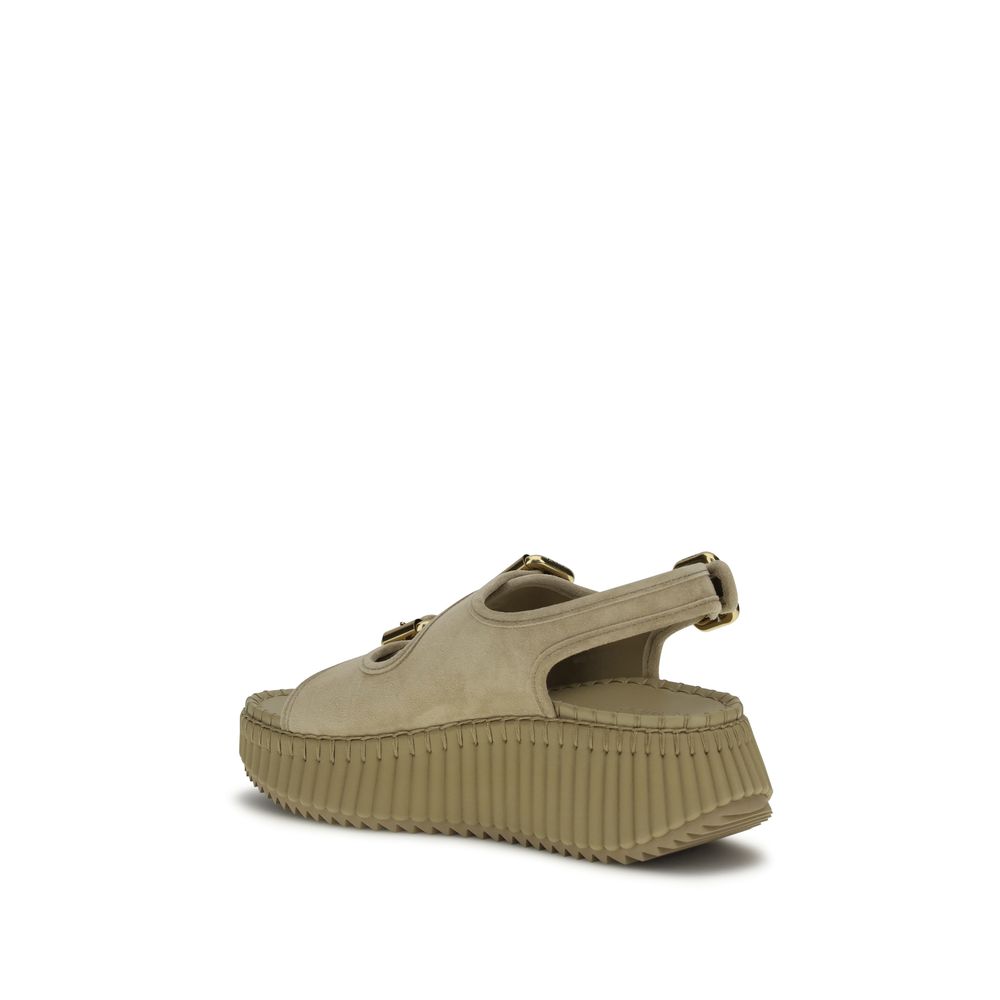 Chloé Beige Calf Leather Bos Taurus Platform Sandals - immagine 3