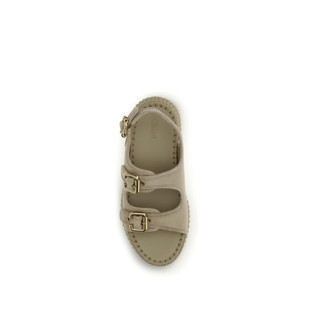 Chloé Beige Calf Leather Bos Taurus Platform Sandals - immagine 4