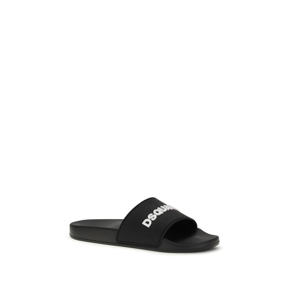 Dsquared² Black Rubber Sandals - immagine 2