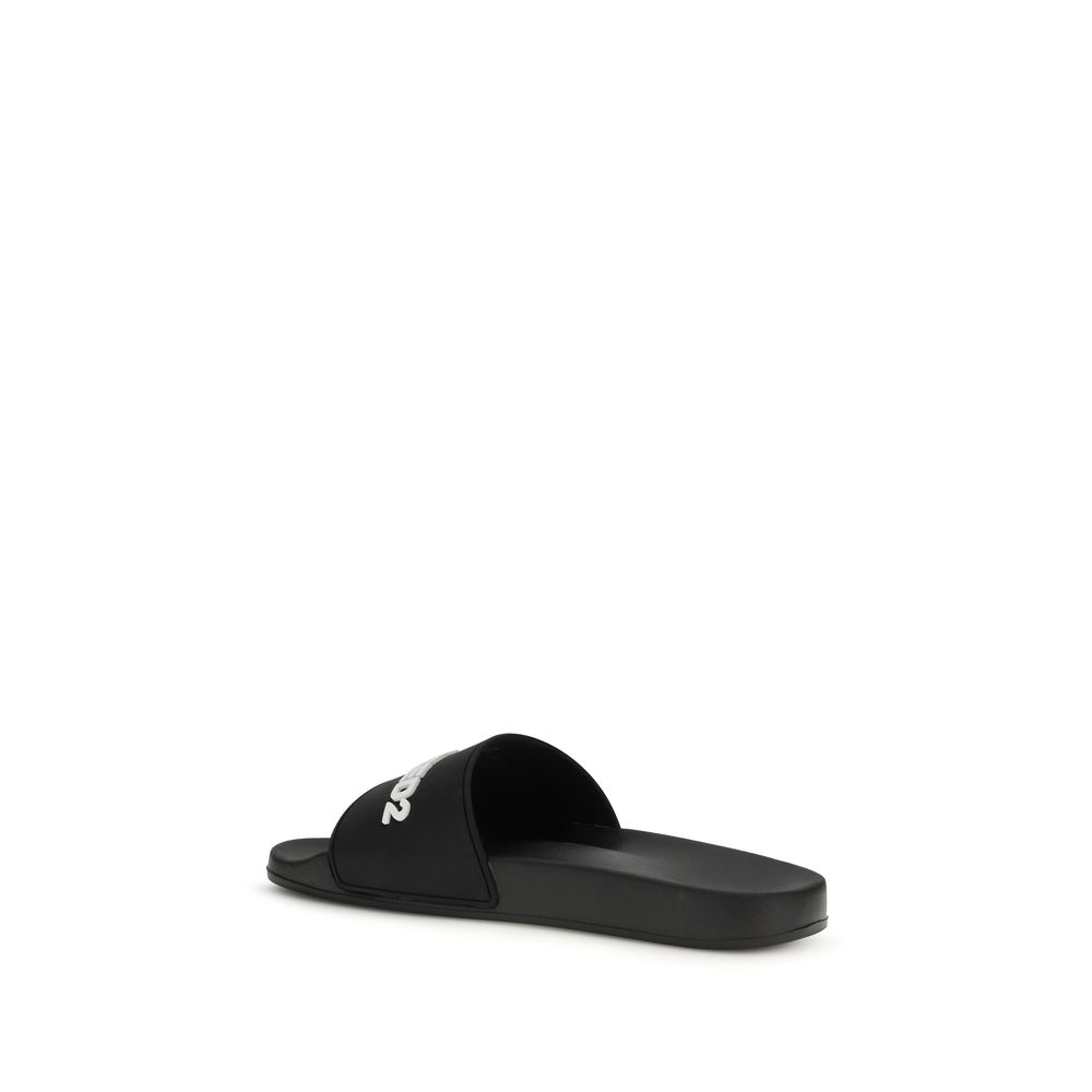 Dsquared² Black Rubber Sandals - immagine 3