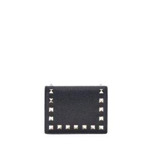Valentino Garavani Black Calf Leather Bos Taurus Wallet
