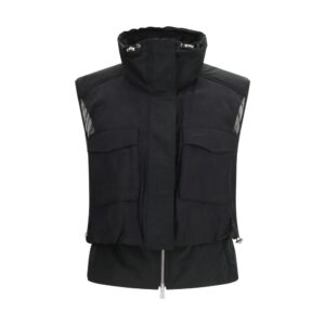 PINKO Black Nylon Sleeveless Jacket