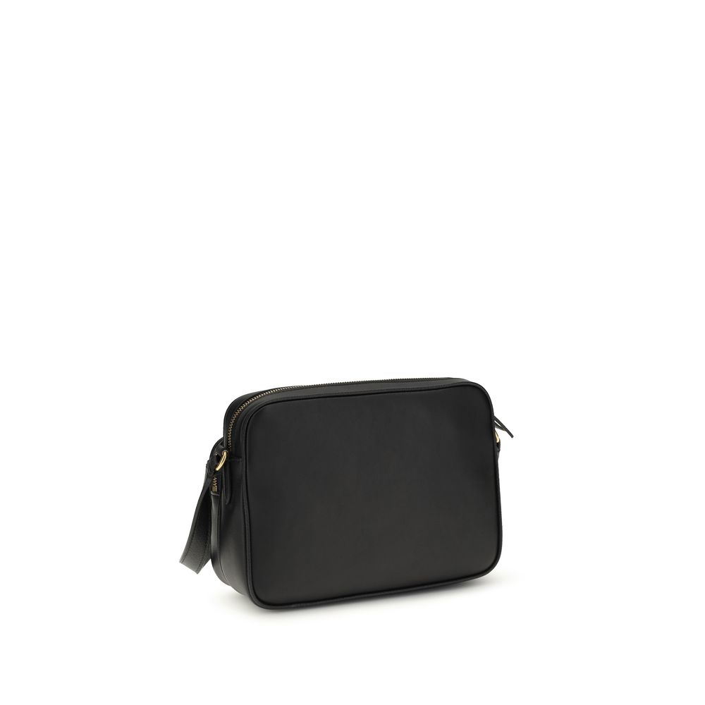 Valentino Garavani Black Calf Leather Bos Taurus Shoulder Bag - immagine 3