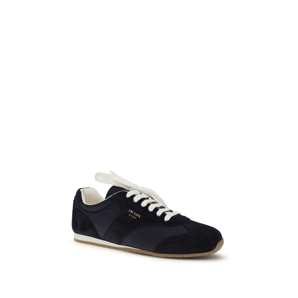 Prada Blue Calf Leather Bos Taurus Athletic Sneakers - immagine 2