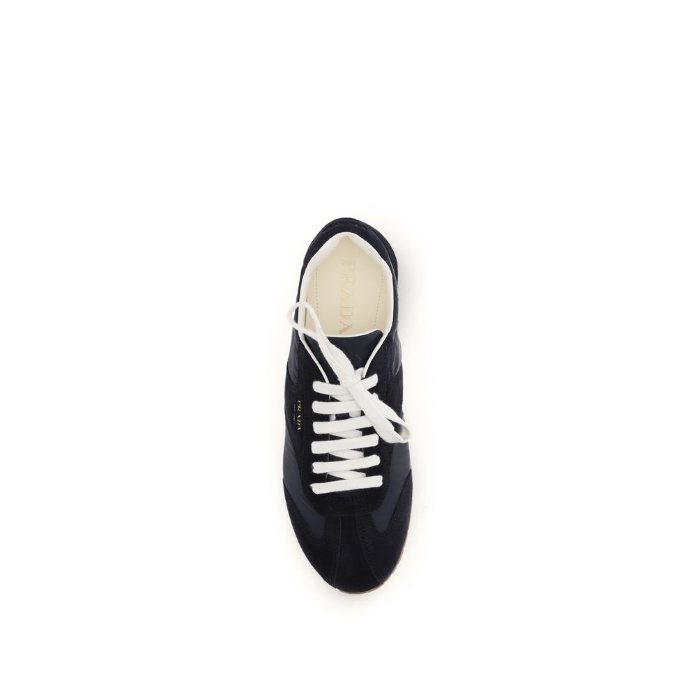 Prada Blue Calf Leather Bos Taurus Athletic Sneakers - immagine 4