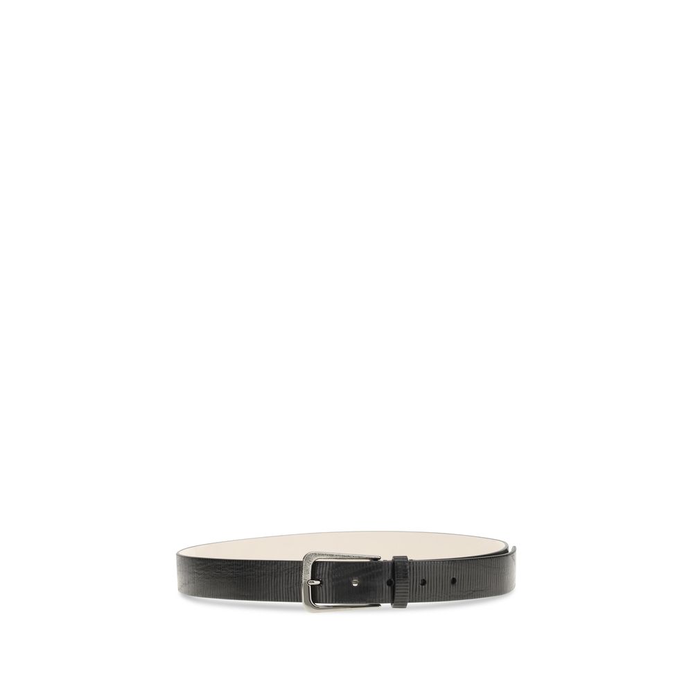Brunello Cucinelli Black Calf Leather Bos Taurus Regular Belt - immagine 2