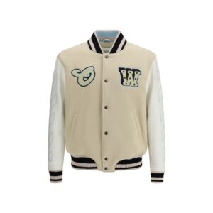 Off-White Beige Wool Oves Aries Bomber