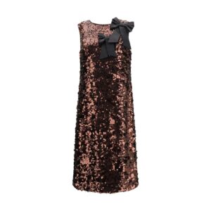 Ganni Brown Recycled Polyester Cocktail Dress
