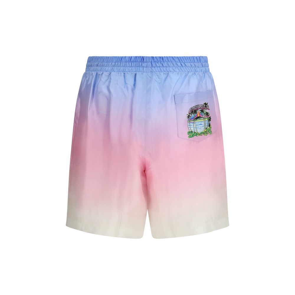Casablanca Multicolor Silk Bermuda Shorts - immagine 2