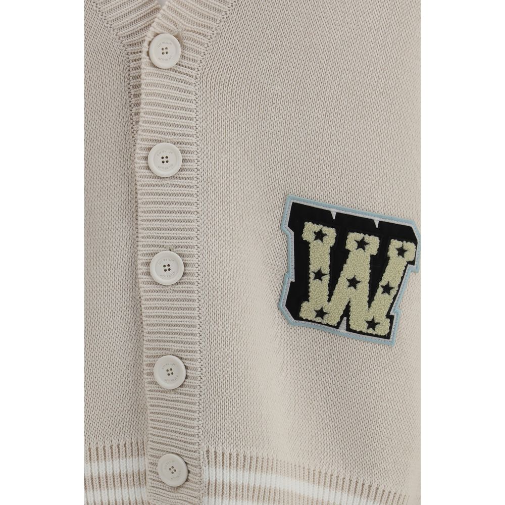 Off-White Beige Cotton Cardigan - immagine 3