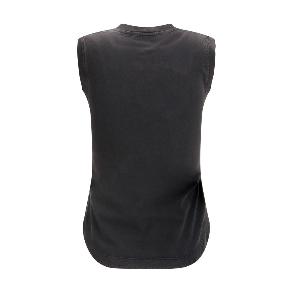 The Attico Black Cotton Sleeveles T-Shirt - immagine 2