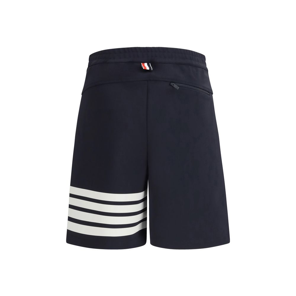 Thom Browne Blue Viscose Bermuda Shorts - immagine 2