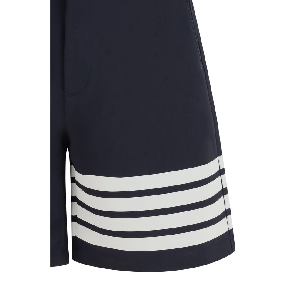 Thom Browne Blue Viscose Bermuda Shorts - immagine 3
