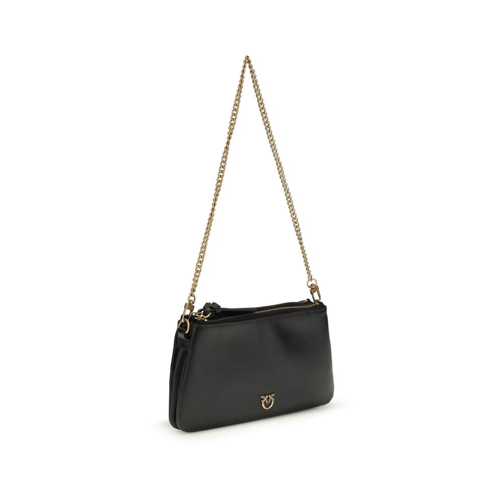 PINKO Black Calf Leather Bos Taurus Shoulder Bag - immagine 2
