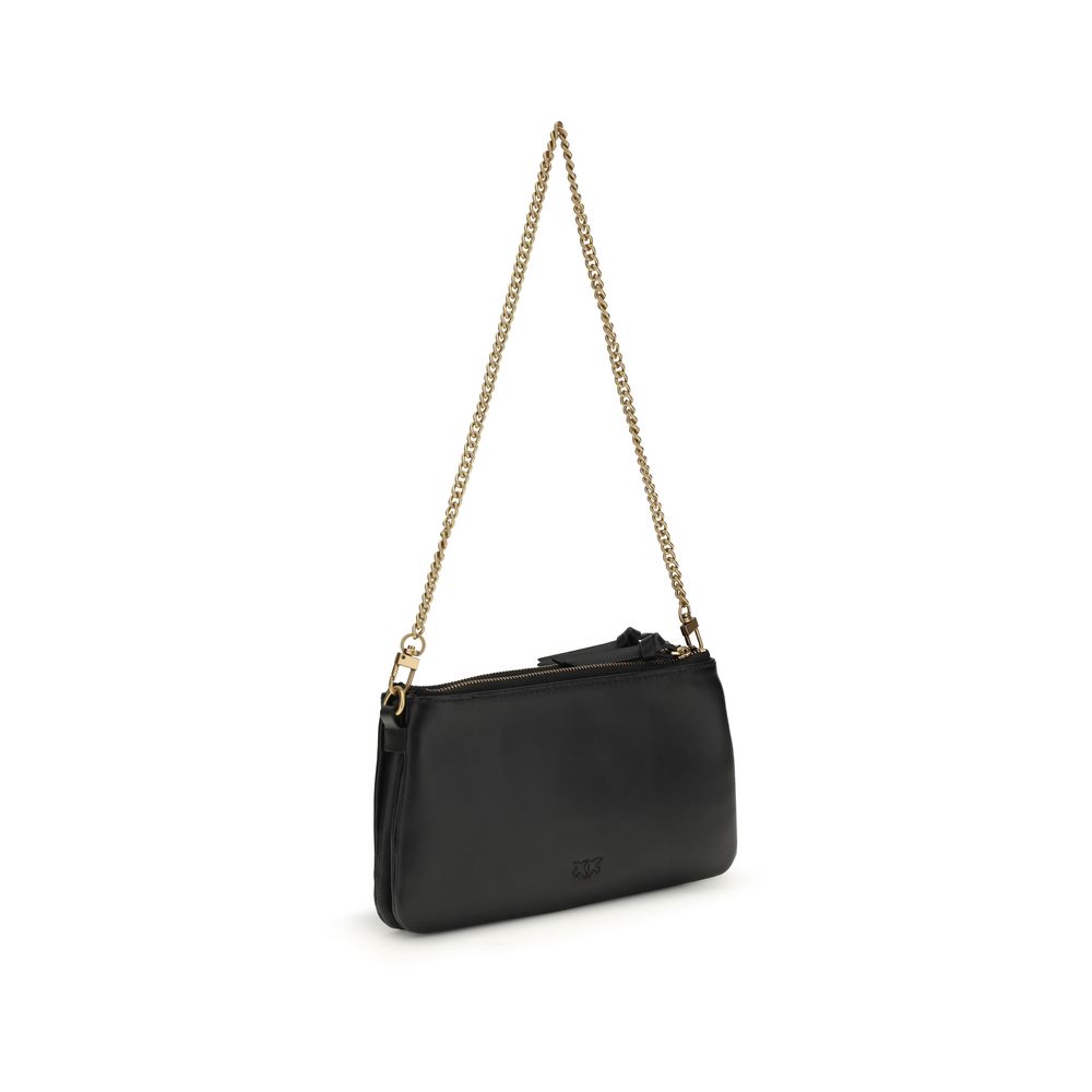 PINKO Black Calf Leather Bos Taurus Shoulder Bag - immagine 3