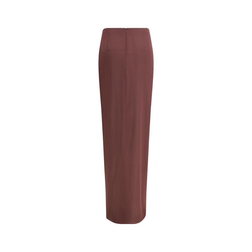 The Andamane Brown Silk Midi Skirt - immagine 2