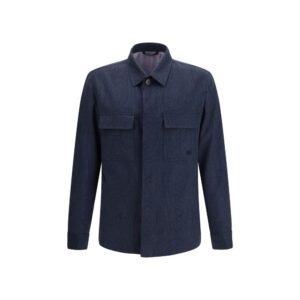 Etro Blue Wool Oves Aries Jacket
