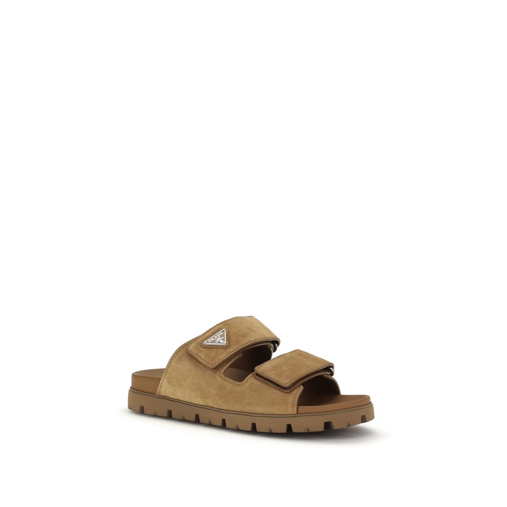 Prada Brown Calf Leather Bos Taurus Strap-On Sandals - immagine 2