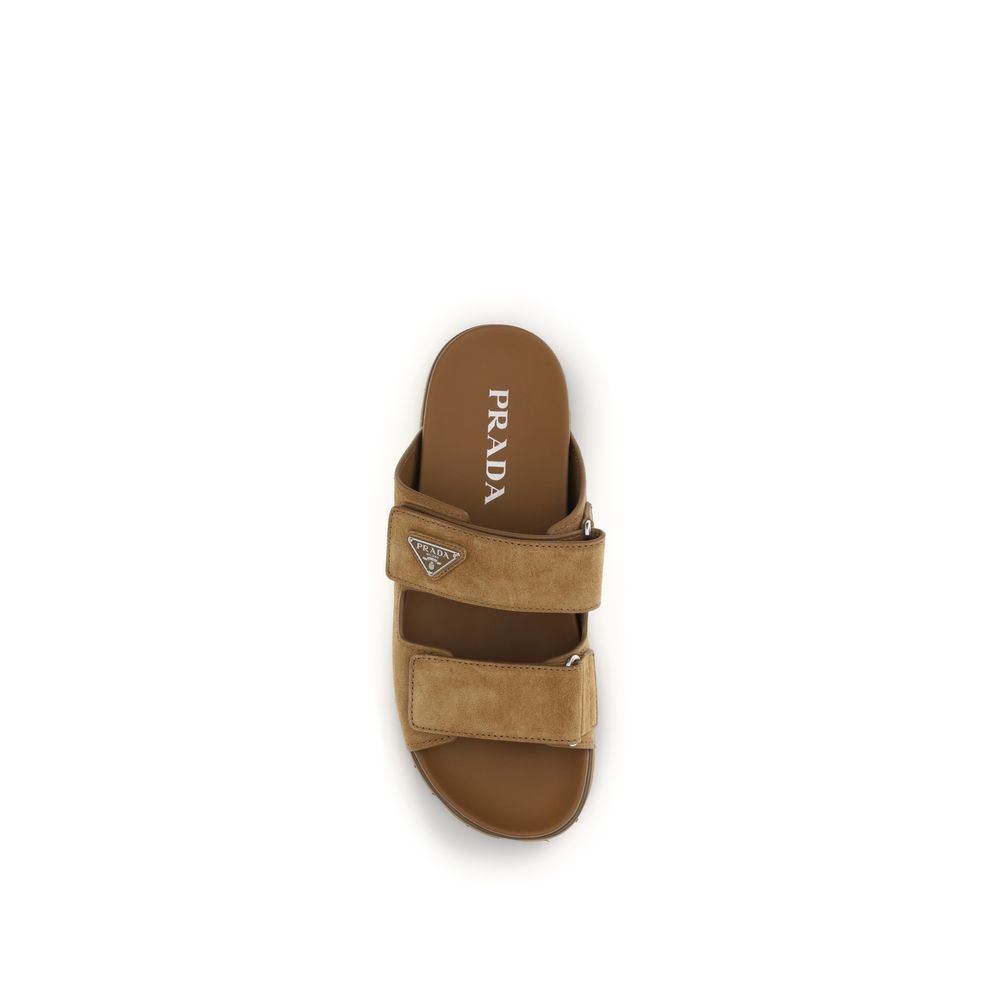 Prada Brown Calf Leather Bos Taurus Strap-On Sandals - immagine 4