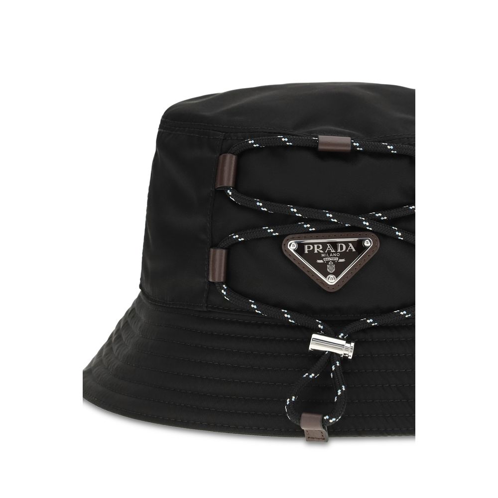 Prada Black Recycled Polyamide Bucket Hat - immagine 3