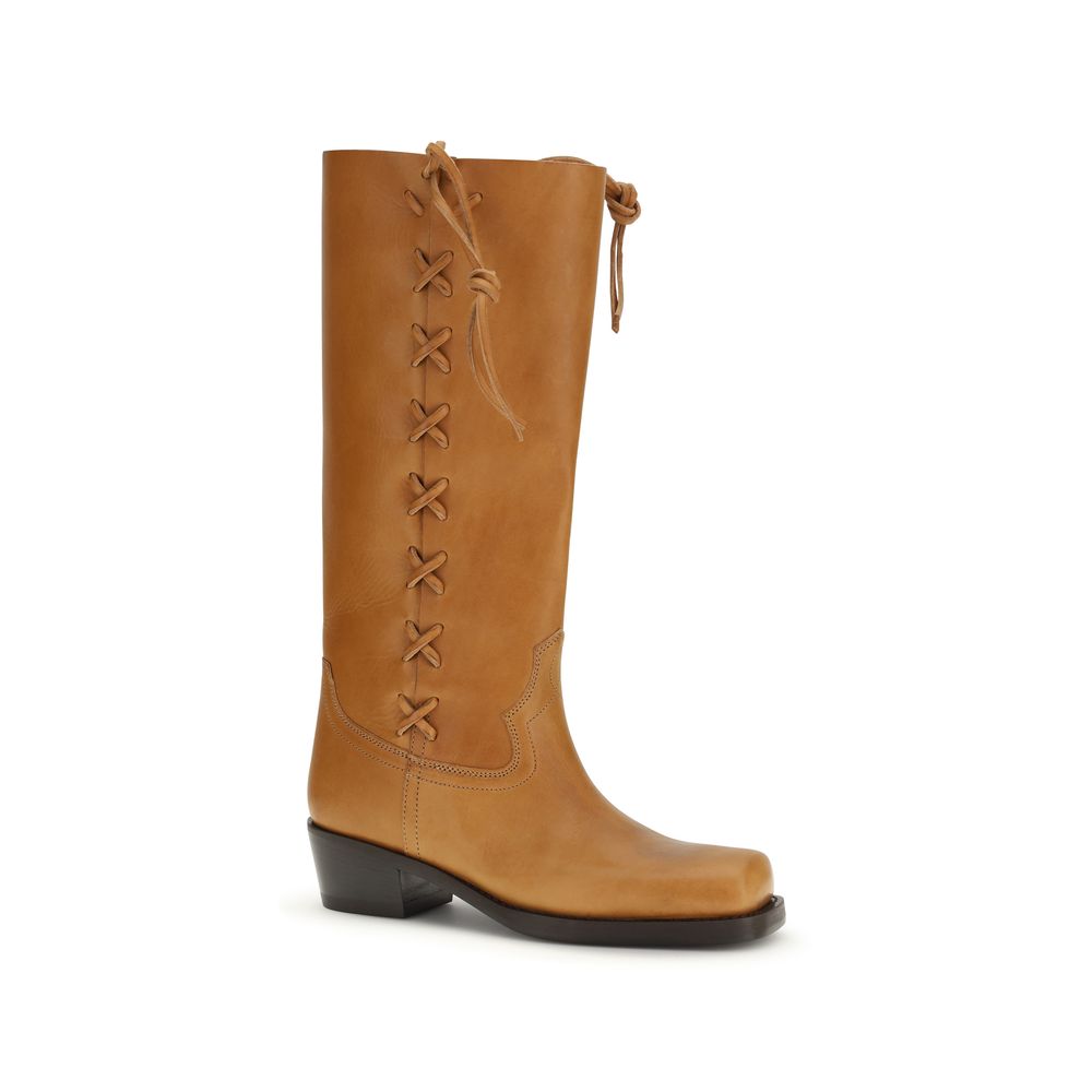 Paris Texas Brown Calf Leather Bos Taurus Lace-Up Boots - immagine 2