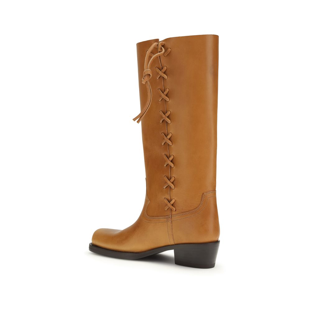 Paris Texas Brown Calf Leather Bos Taurus Lace-Up Boots - immagine 3
