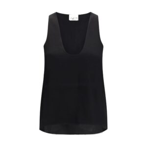 SA SU PHI Black Silk Sleeveles T-Shirt