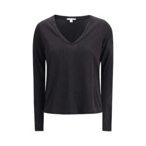James Perse Black Cotton Long Sleeve T-Shirt