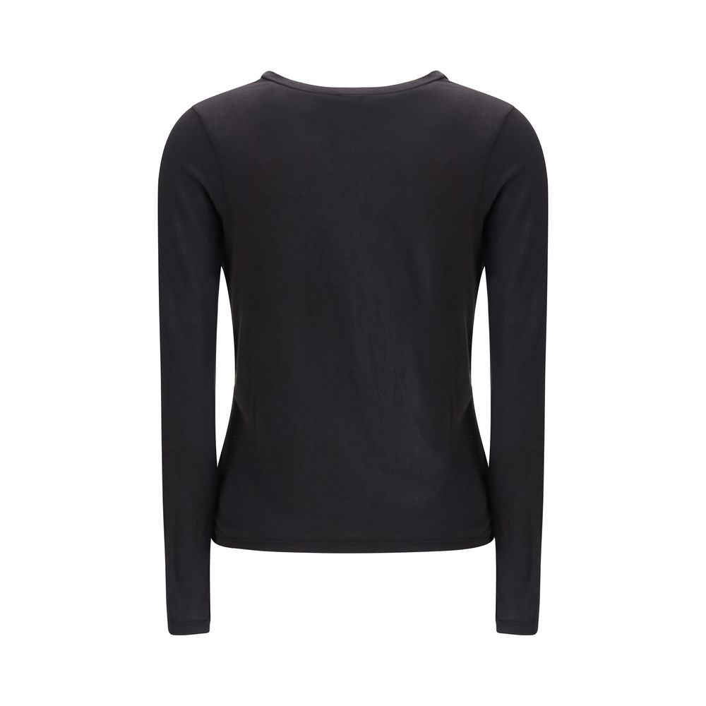 James Perse Black Cotton Long Sleeve T-Shirt - immagine 2