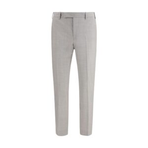 PT Torino Gray Wool Oves Aries Dress Pants
