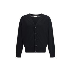 Ami Paris Black Merino Wool Cardigan