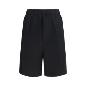 Laneus Black Viscose Bermuda Shorts