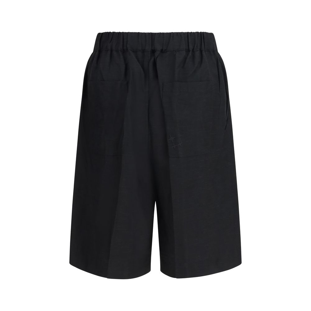 Laneus Black Viscose Bermuda Shorts - immagine 2