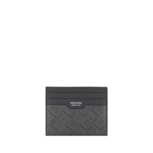 Ferragamo Gray Calf Leather Bos Taurus Wallet