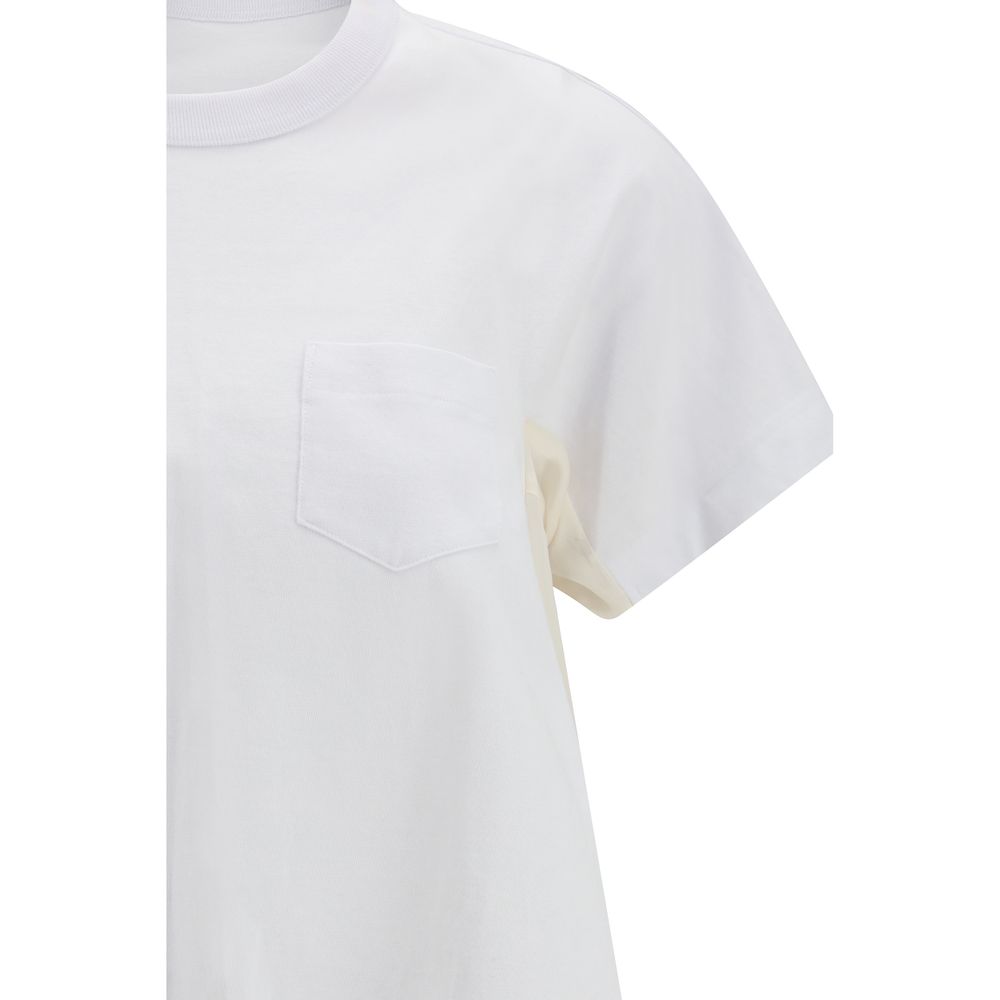 Sacai White Cotton T-Shirt - immagine 3