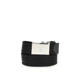 Prada Black Polyester Thin Belt