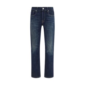 7FOR Blue Cotton Flared Jeans