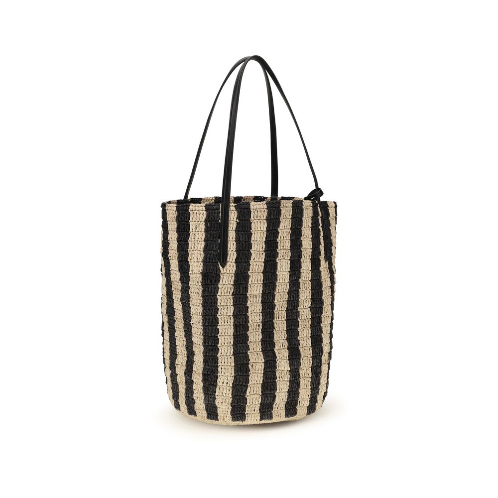 Valentino Garavani Black Raffia Backet Bag - immagine 3