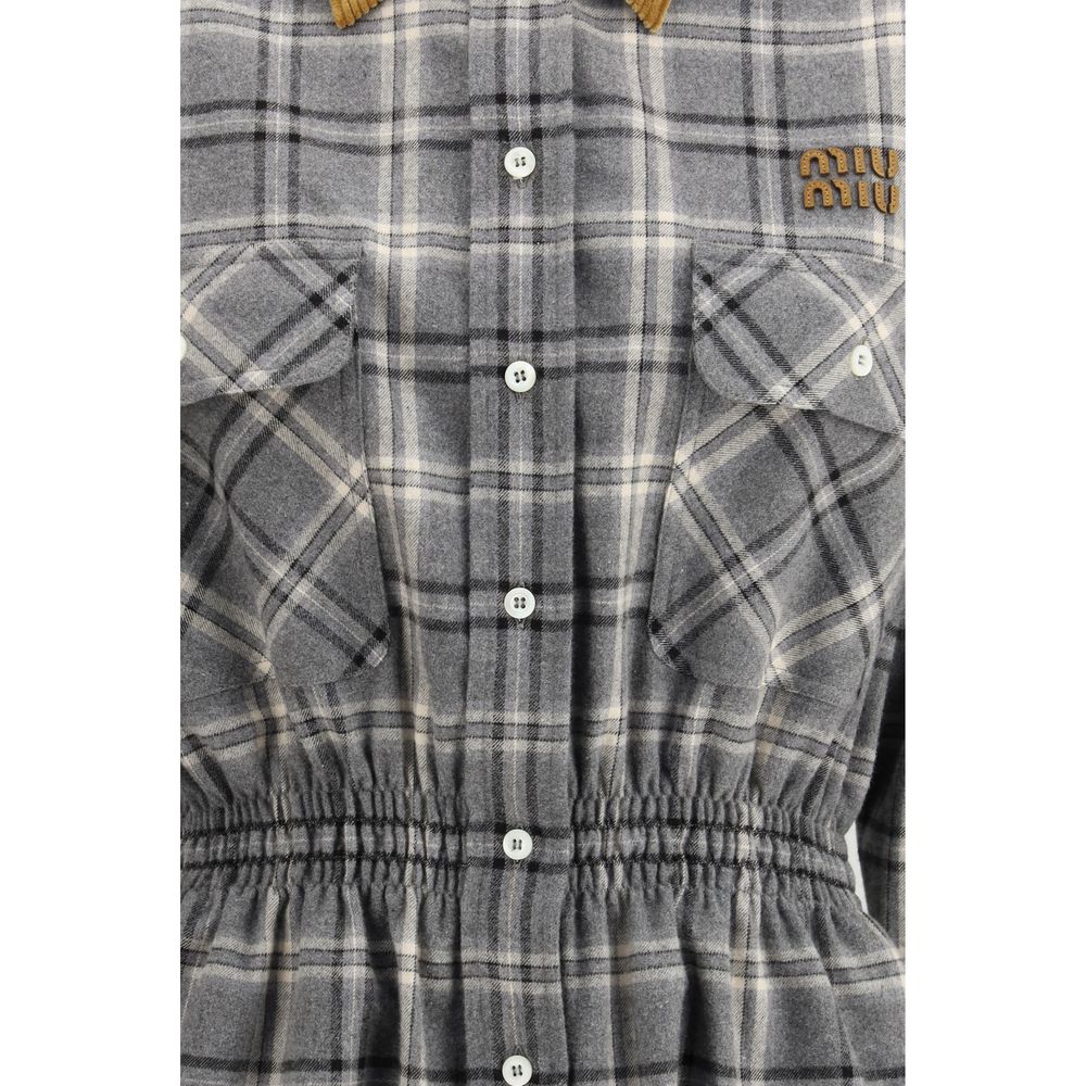 Miu Miu Gray Cotton Casual Dress - immagine 3