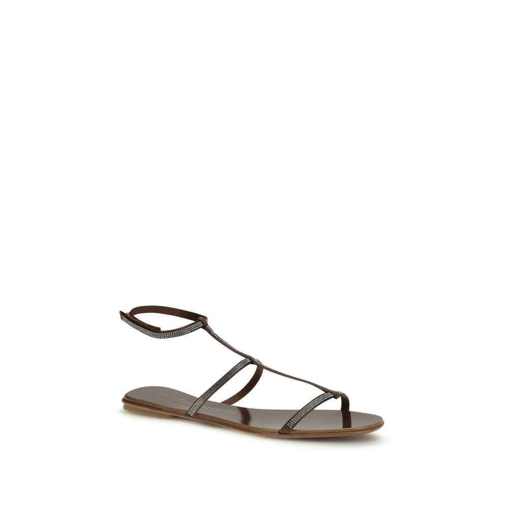 Pedro García Brown Calf Leather Bos Taurus Strap-On Sandals - immagine 2