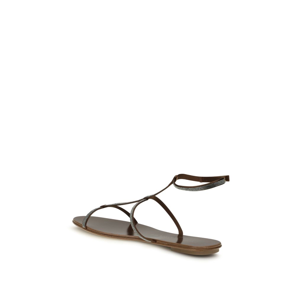 Pedro García Brown Calf Leather Bos Taurus Strap-On Sandals - immagine 3